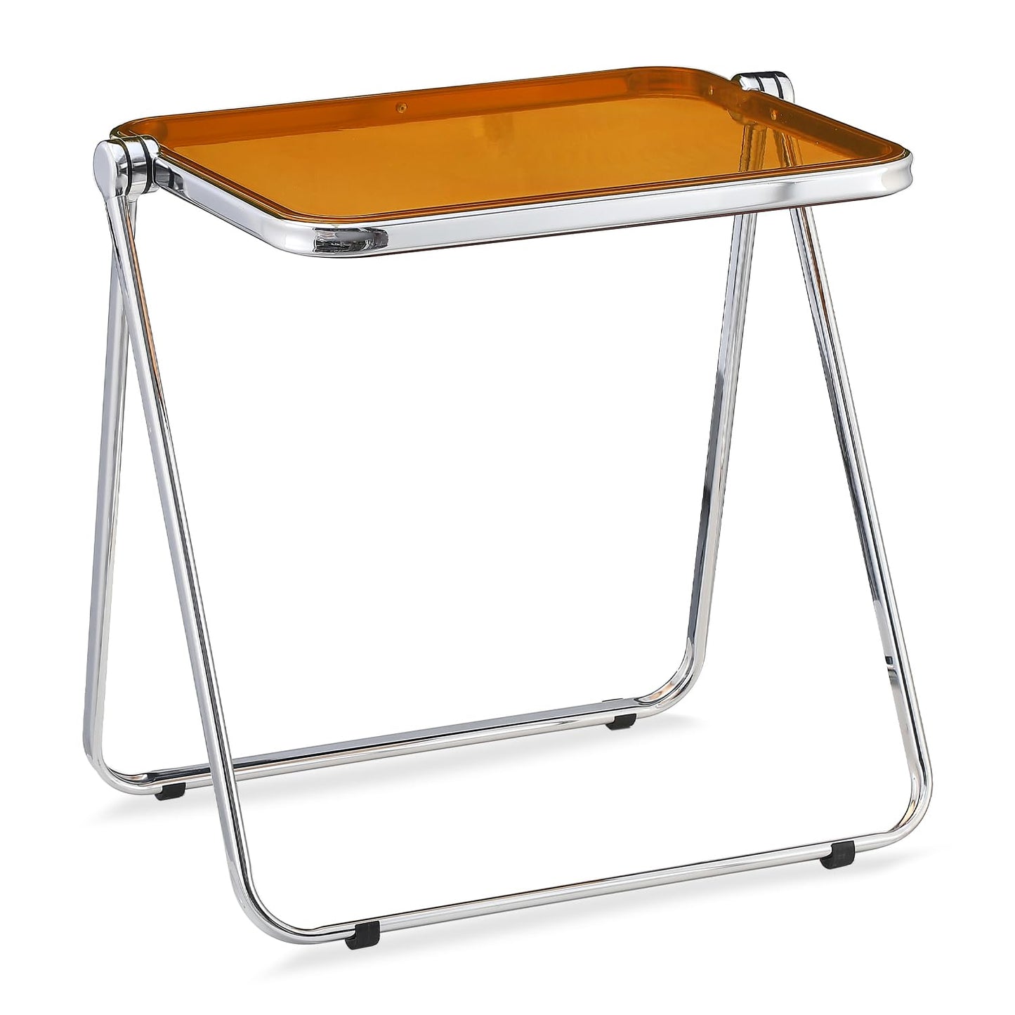 KAIHAOWIN Mesa Plegable, acrílico Transparente, Plegable, no Requiere Montaje, pequeño Escritorio para el hogar, Oficina, pequeño Escritorio de la computadora para Espacios pequeños, Amarillo-marrón