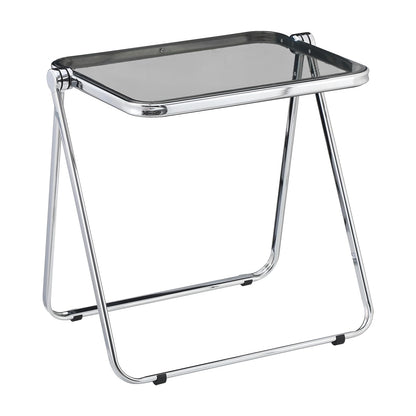 KAIHAOWIN Mesa Plegable, acrílico Transparente, Plegable, no Requiere Montaje, pequeño Escritorio para el hogar, Oficina, pequeño Escritorio de Ordenador para Espacios pequeños, Gris