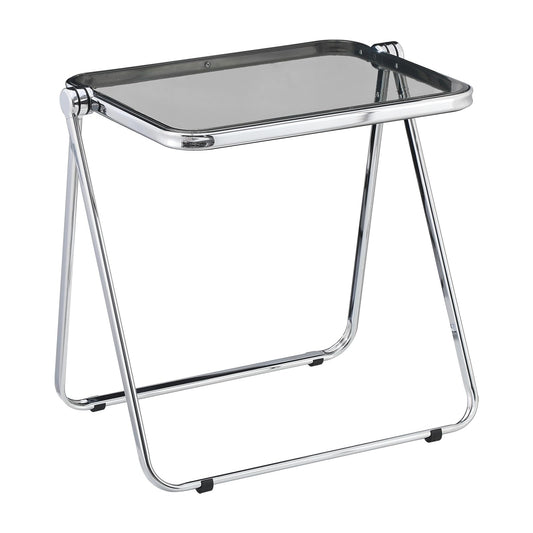 KAIHAOWIN Mesa Plegable, acrílico Transparente, Plegable, no Requiere Montaje, pequeño Escritorio para el hogar, Oficina, pequeño Escritorio de Ordenador para Espacios pequeños, Gris