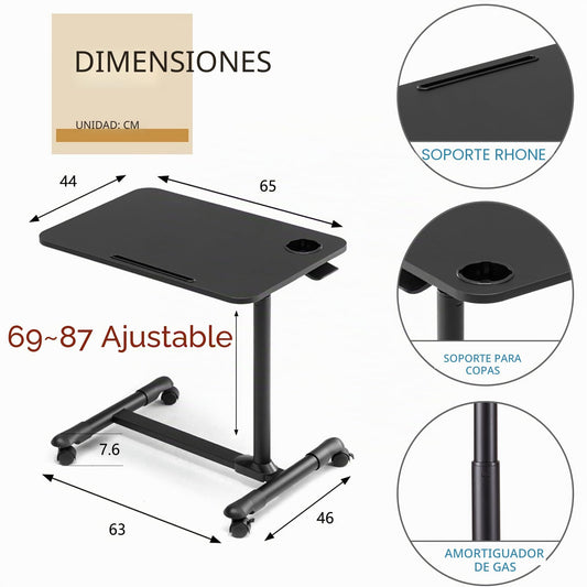 ETHU Mesa de Cama Con Ruedas Giratoria y Ajustable para Portátil, Uso Hospitalario