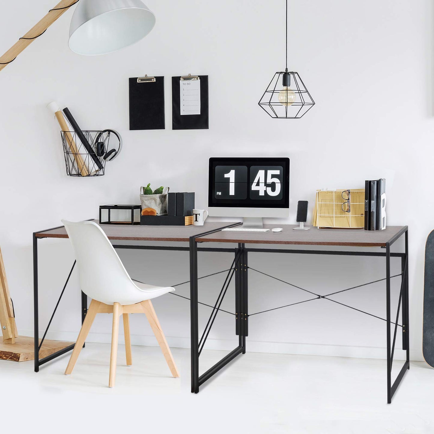 Escritorio para computadora de Escritorio para casa, Oficina, PC, portátil, estación de Trabajo Multiusos con diseño Plegable/Marco de Acero sólido/Escritorio Impermeable