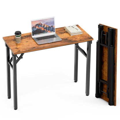TEMI Mesa plegable pequeña para computadora – Escritorio de oficina plegable de 35.8 pulgadas, sin montaje, perfecto para espacios pequeños en dormitorio, dormitorio o apartamento, mini escritorio