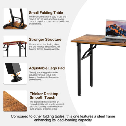 TEMI Mesa plegable pequeña para computadora – Escritorio de oficina plegable de 35.8 pulgadas, sin montaje, perfecto para espacios pequeños en dormitorio, dormitorio o apartamento, mini escritorio