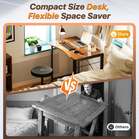 Huuger Escritorio plegable para espacios pequeños, mesa de computadora plegable de 31.5 pulgadas, para oficina en casa, estudio, dormitorio, ahorro de espacio, escritorio pequeño de oficina