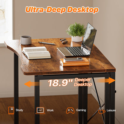 Huuger Escritorio plegable para espacios pequeños, mesa de computadora plegable de 31.5 pulgadas, para oficina en casa, estudio, dormitorio, ahorro de espacio, escritorio pequeño de oficina