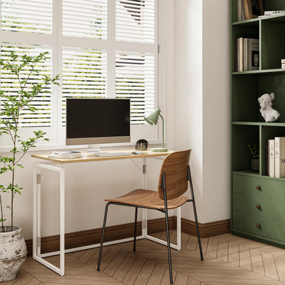 alawooder Escritorio plegable – Escritorio plegable con parte superior de madera de 31.5 pulgadas para espacios pequeños, no requiere montaje, escritorio compacto para oficina en casa, escritura y