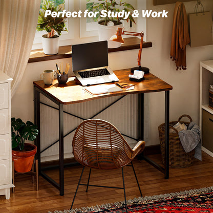 Huuger Escritorio plegable para espacios pequeños, mesa de computadora plegable de 31.5 pulgadas, para oficina en casa, estudio, dormitorio, ahorro de espacio, escritorio pequeño de oficina